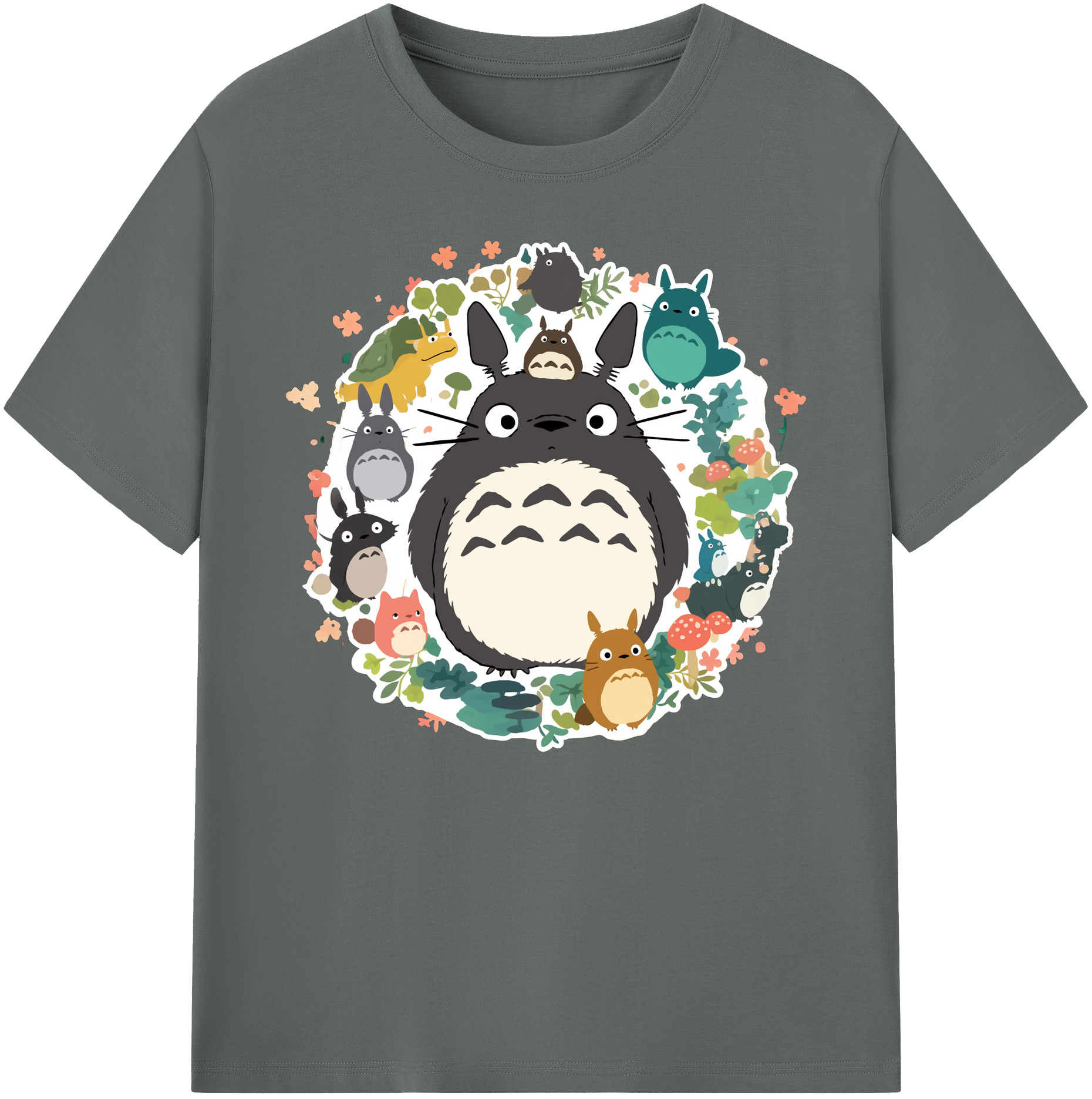 （画像用） となりのトトロ 草壁メイ 草壁サツキ My Neighbor Totoro Satsuki Kusakabe Mei Kusakabe 綿100％ メンズ半袖Tシャツ｜肌触りやわらか＆通気性